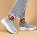 Wabkderpu Womens Running Shoes Mesh Breathable Workout Gym Training Tennis Sneakers Comfortable Platform Non-Slip Sneaker Lightweight Slip On Walking Shoes Casual Fashion Sneakers Grey