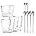 Produktbild DUOS® Jumbo 6er Set Latte Macchiato Gläser Doppelwandig 2x 80ml + 2x 310ml + 2x 410ml + 6x Löffel, Doppelwandige Gläser, Latte Macchiato Löffel, Doppelwandige Kaffeegläser, Cappuccino Gläser