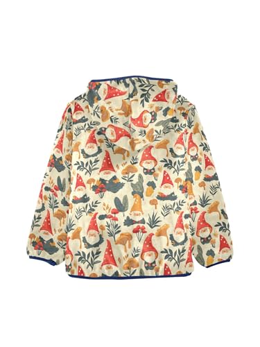 Autumn Gnomes and Mushrooms Girls Fleece Jacket Girls Fall Jacket Boys Coats Zip Up Hoodie Children Outerwear 2-10T2