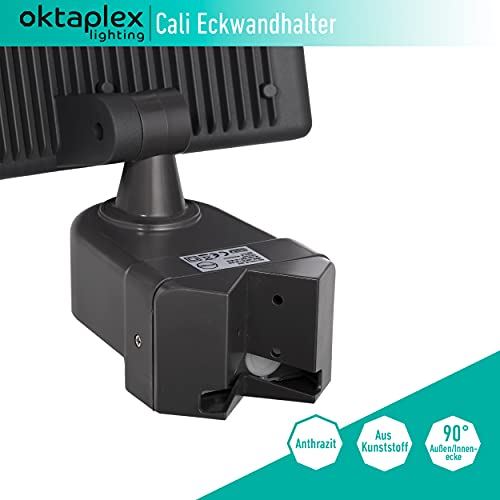 Oktaplex lighting Eckwandhalter anthrazit | geeignet für Außenecke Cali/Cali Motion und Cali Dos/Cali Dos Motion Eckmontage