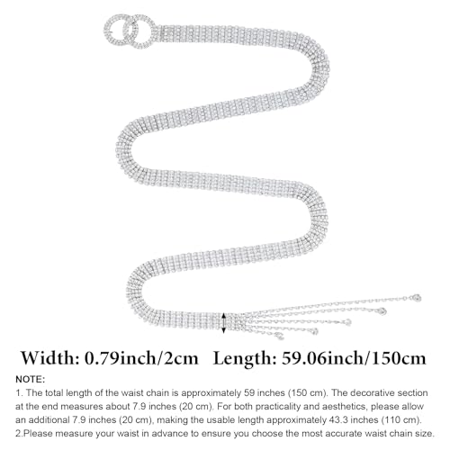 Heliltd Rhinestone Chain Belt with Adjustable Crystal Waistband for Dress & Jeans2
