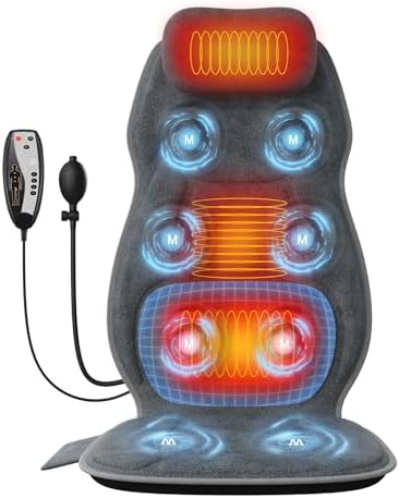 Back Massager with Heat, Full Body Massage Pad with Pillow Neck S...