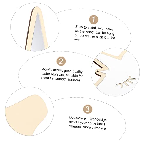 Homoyoyo 1Pc Unicorn Mirror Wall Mounted Makeup Mirror With Lights Mirror Handheld Vanity Mirror With Lights For Kids 3D Mirror Wall Stickers Hanging Unfinished Mirror Wood Acrylic Mirror #TOP3