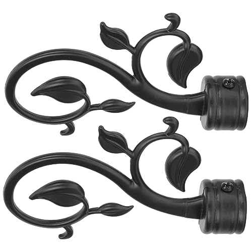 ULDIGI Embouts De Tringle à Rideaux 2 Pcs 25 Mm Métal Mat Noir Finition Solide Décoration Fenêtre Moderne