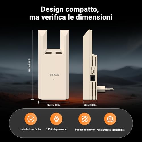 Ripetitore WiFi AC1200, Amplificatore Dual Band con Porta Ethernet, WiFi Extender e Access Point, Copertura fino a 150 m², Indicatore LED, WPS, Controllo da App(A18) - Powerline - Immagine 7