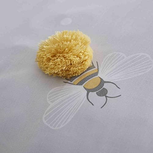 Catherine Lansfield Sweet As Can Be Pom Pom King Duvet Set Grey/Ochre