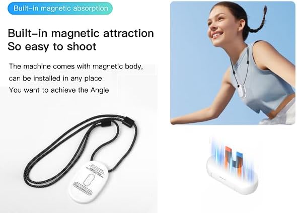 H8 64GB 4K Thumb Action Camera, Mini Body Cameras, Wearable Pocket Vlogging Camera, Multiple Accessory Mount Anywhere Small Portable Hands-Free Helmet Cam for Work, Cycling, Travel, Pet Walking(White image 5 of 9 B0DPHLGQ69