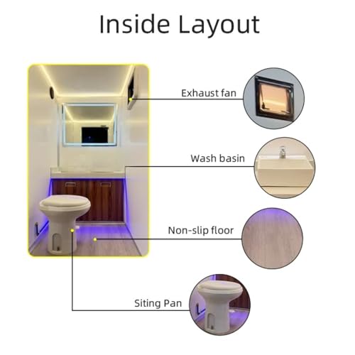 Luxury Portable Bathroom Trailer - ADA Compliant Mobile Restroom with Shower & Climate Control, Premium VIP Portable Toilet for Weddings Events Construction Sites - Thumbnail 4