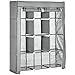 Produktbild HOMCOM Stoffschrank, Kleiderschrank mit Kleiderstangen, 8 Ebenen, Faltschrank, Faltbare Garderobe für Schlafzimmer, Flur, Vliesstoff, Hellgrau, 125 x 43 x 162,5 cm