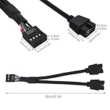 Colexy Motherboard USB 2.0 9pin Header 1 to 2 Extension Hub Splitter Adapter, 2 PCS USB 2.0 9 Pin Splitter, USB Cable Splitter 1 to 2, Computer Motherboard USB Extension (Black) - Image 2