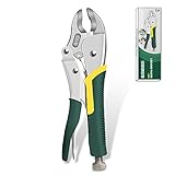 AIRAJ 10-inch Locking Pliers,Curved Jaw Locking Pliers,Adjustable Jaws and Locking Pressure, Portable Manual Pliers Tool, Used for Home and Car Maintenance