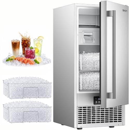 Image of EUHOMY Under Counter Nugget Ice Maker, 75lbs /24H, Self-Cleaning, Silver