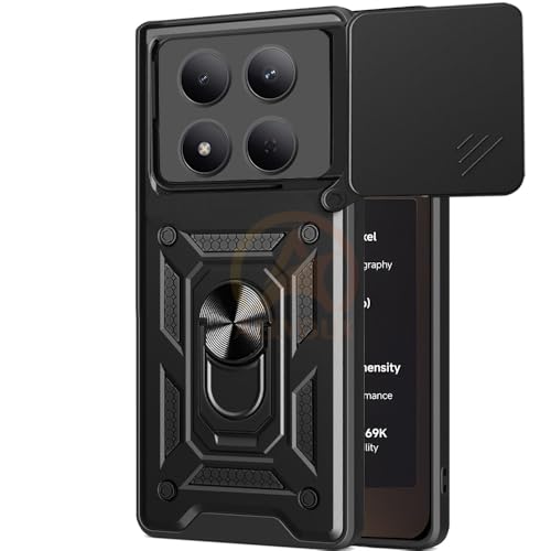 Image of Armor Bumper Back Cover Case for Redmi Note 15 Pro 5G Rotating Camera Cover, Ring Holder & Kickstand | Heavy Duty & 360 Degree Protection Redmi Note 15 Pro 5G Back Cover (Black)