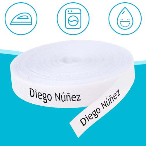 Miniatura 2 de 100 Etiquetas Para Ropa Personalizadas Con Nombre Para Planchar. Cinta Termoadhesiva Para Guarderías, Escuelas, Colegios Y Residencias De Ancianos. Etiquetas Personalizadas Con Certificado Ecológico