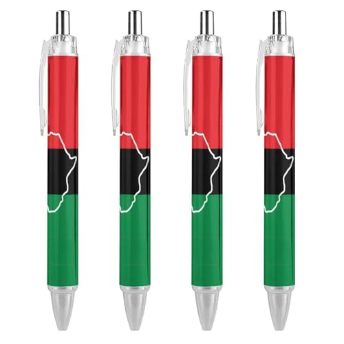 Bolígrafos de banderas afroamericanas retráctiles de 0,5 mm para escribir sin borrones