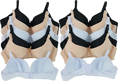 ToBeInStyle Girl's Junior Pack of 6 Wired Push-Up Padded Bras with Adjustable Straps4
