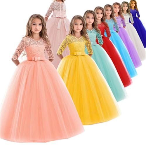 Toddler Kids Wedding Dress Children's Tulle Tutu Elegant Prom Gown Dresses Girls Puff Long Sleeve Princess Dress3