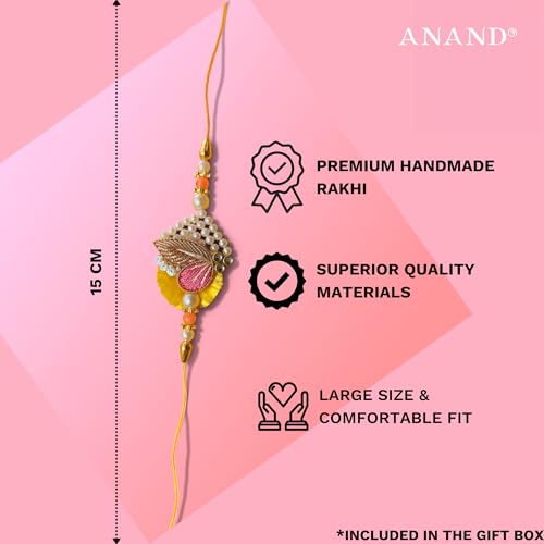 Image of ANAND Sweets Raksha Bandhan /Rakhi Assorted Mithai Gift box | Assorted Sweets (375g) + Rakhi + Greeting card combo /Rakhi Set | Mouth Watering Pure Desi Ghee sweets | For brother, sister, bhabhi