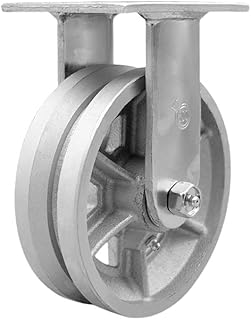 V Groove Semi Steel Cast Iron Rigid Top Plate Heavy Duty Caster with 6 Inch Wheel â€“ 1,200 lbs. Capacity/Caster - Service Caster Brand