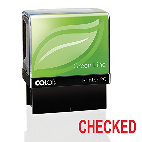 Colop Green Line Word Stamp Checked Imprint 38x14mm Red