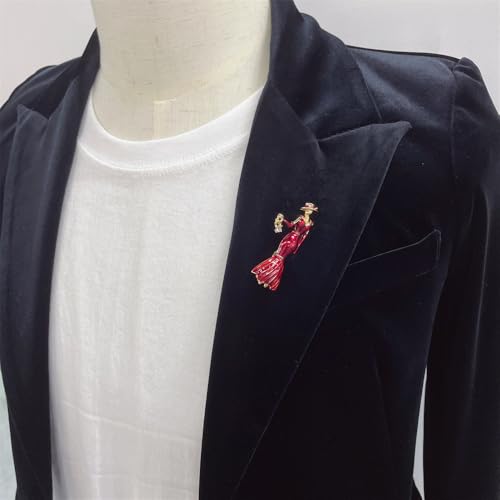 Image of Fashion Lady Brooch Pin for Women Girls Colorful Enamel Crystal Lapel Pins Charm Dress Accessories Coats Scarves Bags Ceremony Clothes Elegant Handmade Holiday Party Jewelry