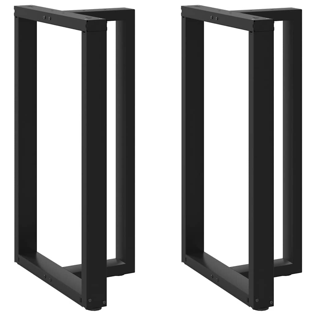 vidaXL Pieds de Table de Bar en Forme de T, 2 pièces, Noir, 60 x 35 x (100-101) cm, Acier