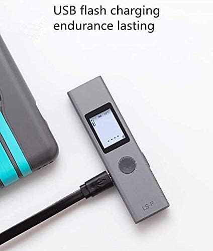 ATuMan LS-P 40m Laser Distance Meter connected to a USB charging cable