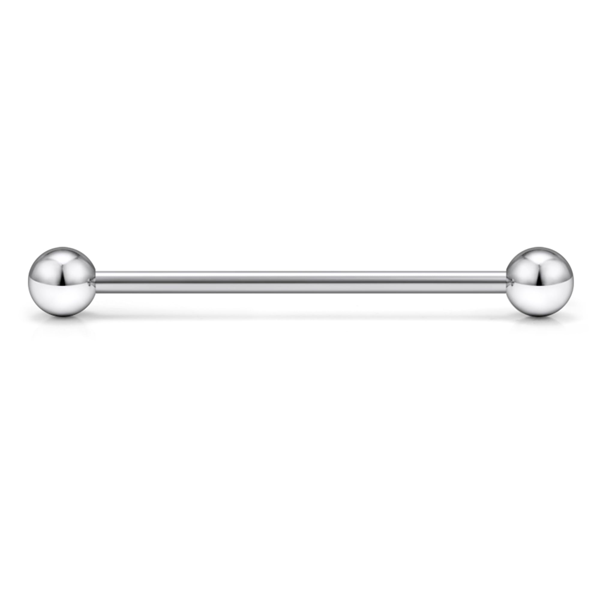 Ruifan Titanium Industrial Barbell 14G 16G Straight Barbell Rings For Nipple Tongue Cartilage Industrial Externally Threaded Hypoallergenic Body Piercing Jewelry For Women Men 30MM 35MM 38MM 40MM