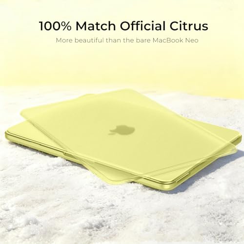 Image of EooCoo for MacBook Neo Case 13 inch 2026, 100% Match Color, Citrus Clear
