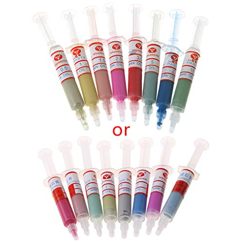 Riiichflowshop 8Pcs Diamond Polishing Lapping s Compound Syringes Set 0.5-10 n Tools Plastic + Polishing Paste