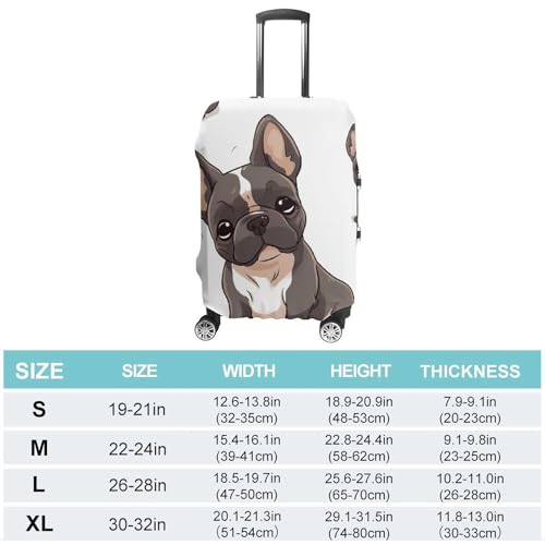 French Bulldog Luggage Cover Tsa Approved Suitcase Covers for Luggage Elastic Washable Suit Case Covers Anti-Scratch Travel Luggages Sleeve Suitcase Protector Fits 19-30 Inch Case(L)2