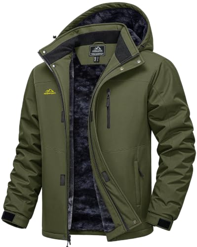 MAGCOMSEN Men's Winter Ski Jacket Waterproof Snow Fleece Lined Warm Coats