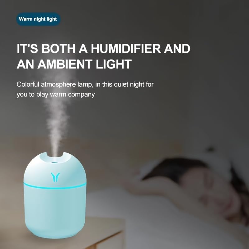 Diffuser emitting a warm night light, creating an ambient glow.