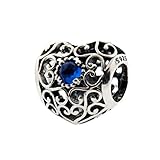 Pandora Jewelry December Signature Heart Crystals Charm in Sterling Silver