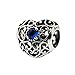 Pandora Jewelry December Signature Heart Crystals Charm in Sterling Silver
