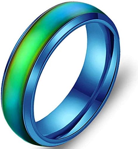 Jude Jewelers 4mm Stainless Steel Temperature Sensative Color Changing Wedding Band Mood Ring