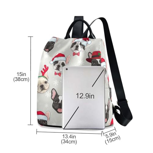 Sac à dos tendance imprimé bouledogue fermeture éclair arrière - 6