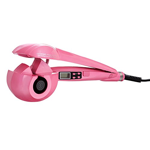 ACEVIVI Women Hairl Care Professional LCD Automatic Hair Curler，Rose Red