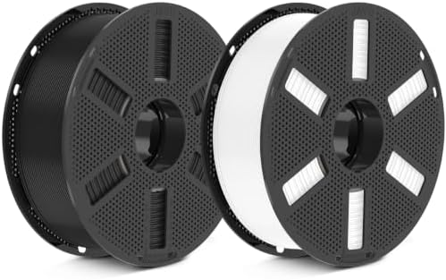 JAYO PETG Filament 1.75mm Schwarz+Weiß 2.2KG, Zäh & Vielseitig 3D Filament | Hohe Festigkeit, Drucke brechen nicht, Verzugneigung, Maßgenauigkeit +/- 0.02 mm, für die meisten FDM 3