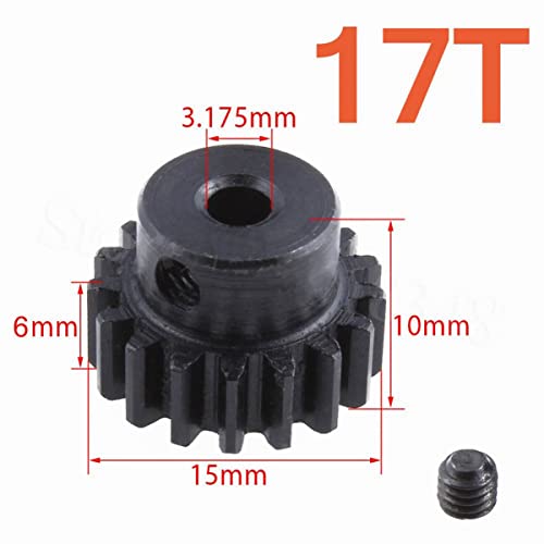 Image of KingVal Replacement 17T Motor Pinion Gear 3.175mm Hole RC Parts Compatible with WLtoys 1 /12 12428 12427 12423 12628 RC Car