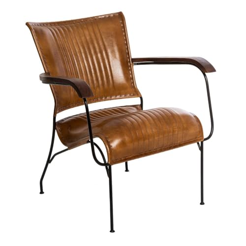 Atmosphera - Sessel Hoper cognacfarben aus Leder - Cognac-braun