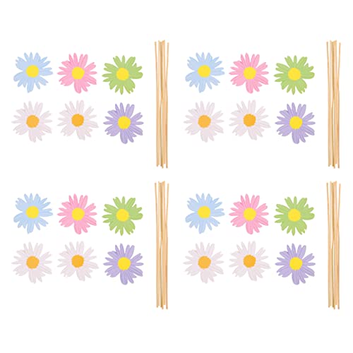 Alipis 48piezas Decoraciones De Flores Chic Para Tartas y Postres Adornos De Magdalenas y Para Cumpleaños y Bodas