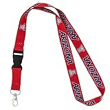 Desert Cactus University of Arizona Lanyard Wildcats Zona Car Keys ID Badge Holder Lanyard Keychain Detachable Breakaway Snap Buckle (Red)
