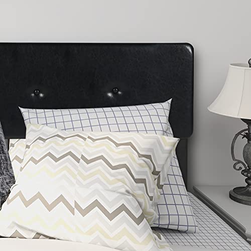 Ltmeuty Full Bed Frame - Metal Platform Bed Frame, Mattress Foundation With Pu Headboard, For Boys, Teen, Young, Metal Support And No Box Spring, Black #TOP3