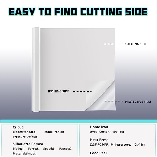 Image of HTVRONT Glow in The Dark HTV Vinyl - 12 inch x 8ft Heat Transfer Vinyl for Shirts, Glow in The Dark HTV Luminous Iron on Vinyl - Easy to Cut & Weed (Yellow-Green)