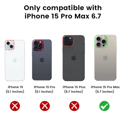 VEGO for iPhone 15 Pro Max Case, iPhone 15 ProMax Kickstand Case with Slide Camera Cover Built-in 360° Rotate Ring Stand Magnetic Shockproof Phone Cover Case for iPhone 15 Pro Max 6.7