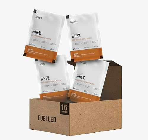 Image of Fuelled Whey Protein Powder Concentrate & Isolate with 24 g Protein, 5 g BCAA (15 Single Serve Sachets x 35 g) Lab Tested (Iced Latte)