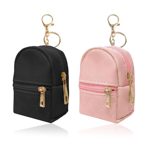 Calkkrer 2 llaveros para mochila para mujer, bonito colgante para mochila, llavero, llavero, llavero, bolsa de cosméticos de poliuretano, multicolor, L