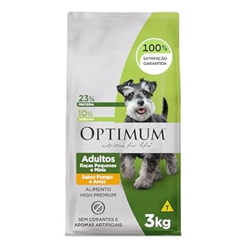 Ração Optimum para Cães Adultos Raças Pequenas e Minis Sabor Frango e Arroz 3kg