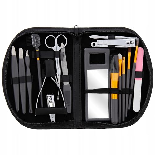 Kit de manucure 18 pièces en acier durable avec étui de protection de luxe